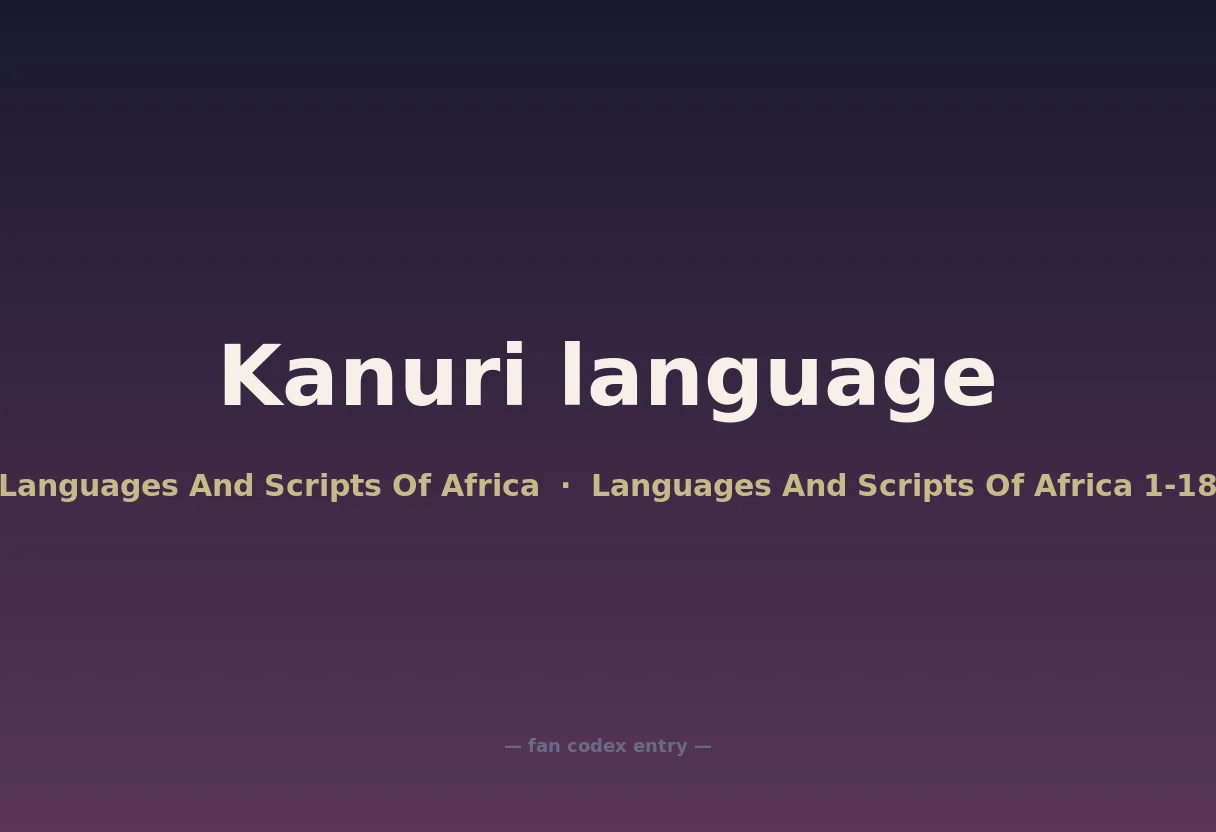 Kanuri language