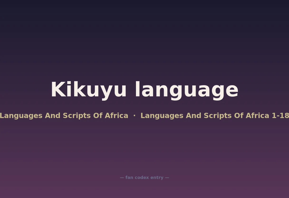 Kikuyu language