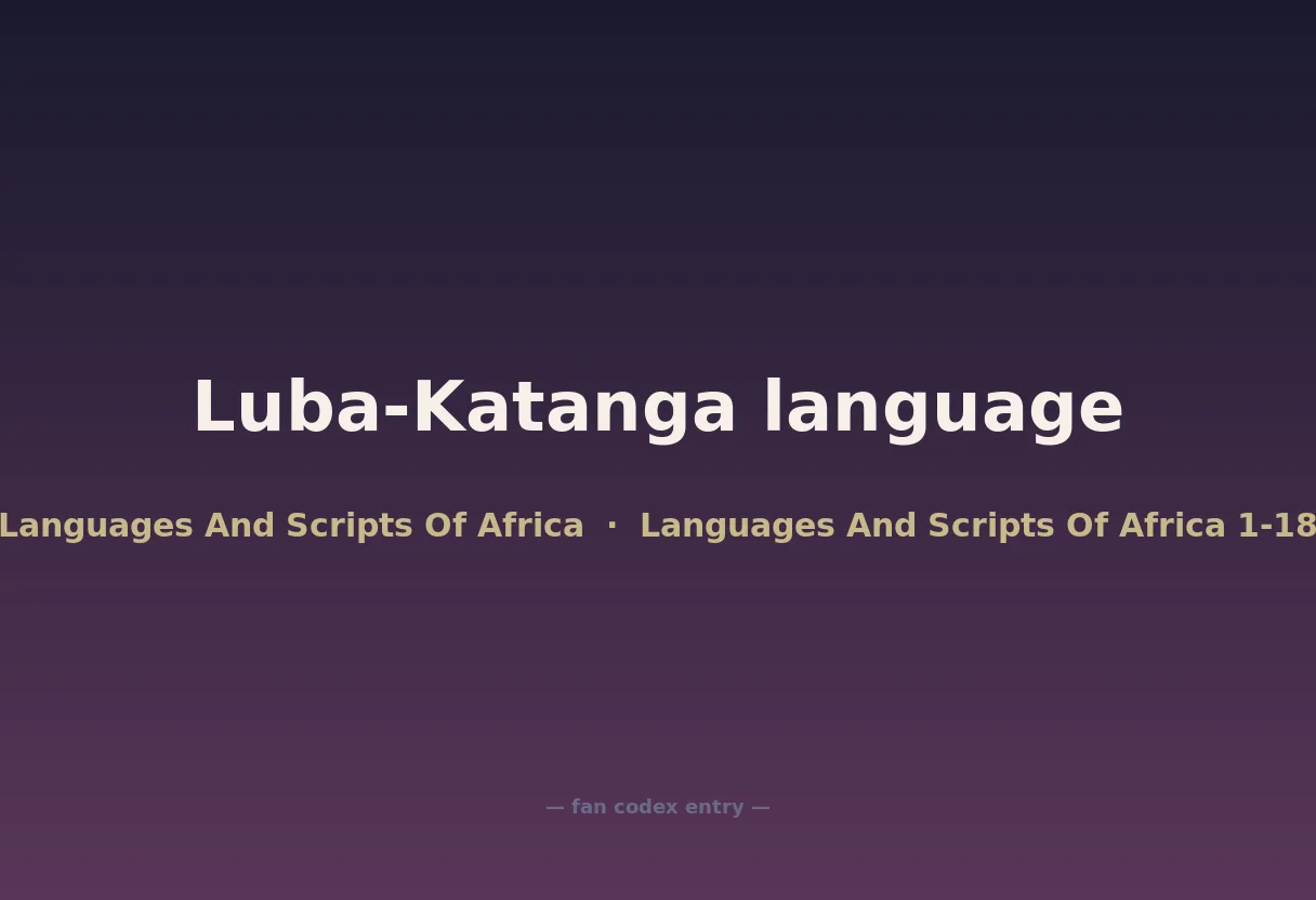 Luba-Katanga language