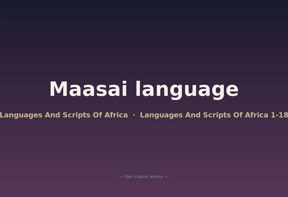Maasai language